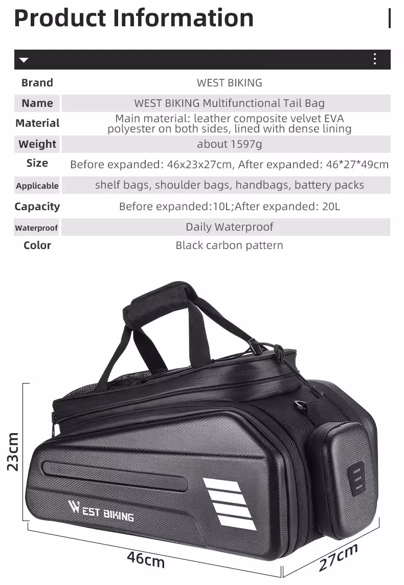 electric bike battery bag