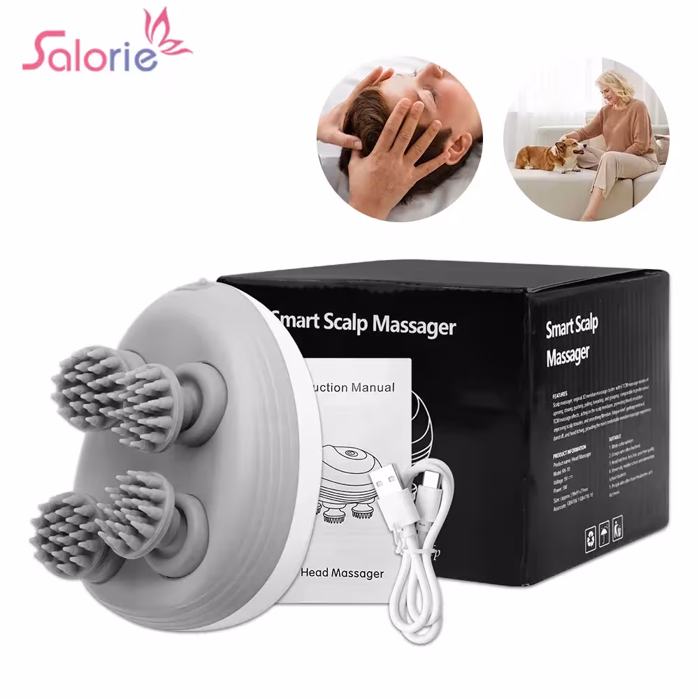 Elektrisches Kopfmassagegerät mit 4 Tipps