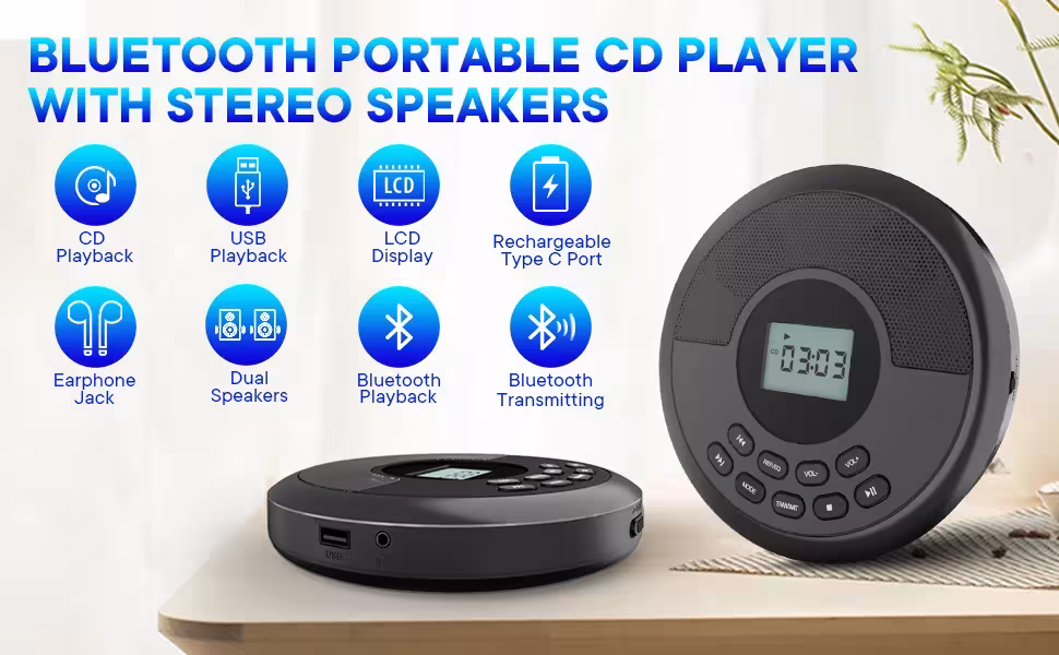 lettore CD portatile con Bluetooth