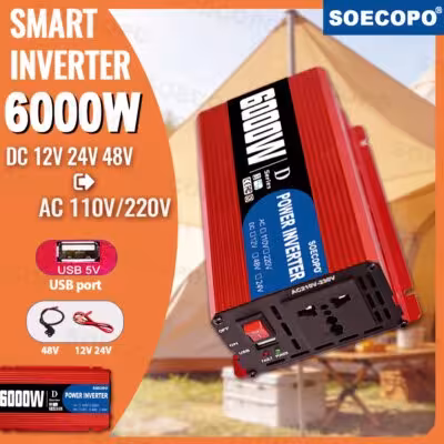 Convertisseur de puissance intelligent 6000W-10000W AC 12V 24V 48V à DC 220V 50Hz pour voiture