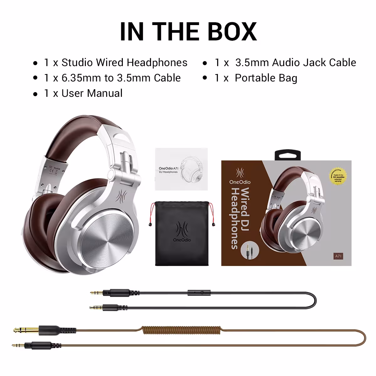 Oneodio A71 Original Studio DJ ausinės su mikrofonu ir giliu bassu