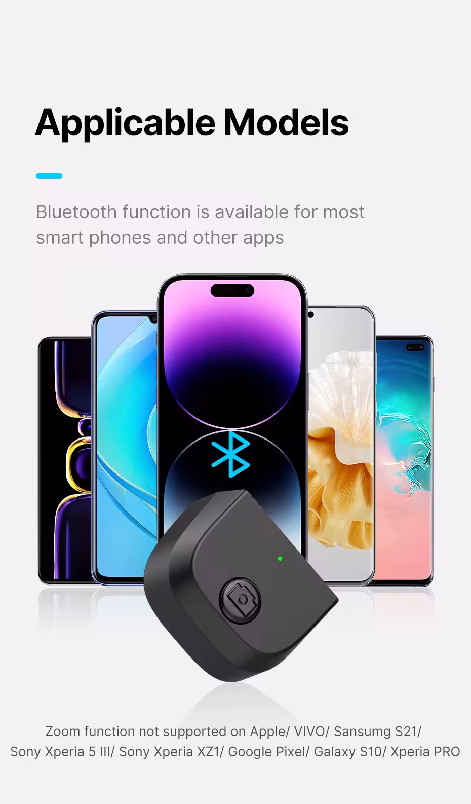 prise caméra smartphone bluetooth