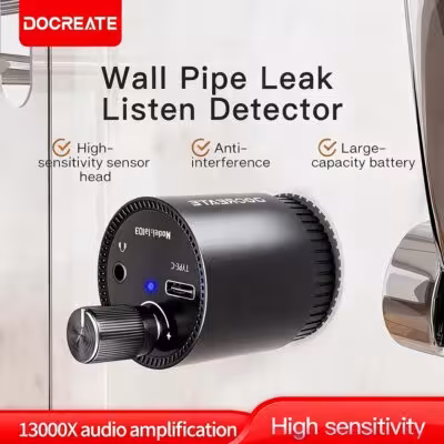 Detector de fuga de tubería portátil con amplificación de sonido de 13000X Tipo-C