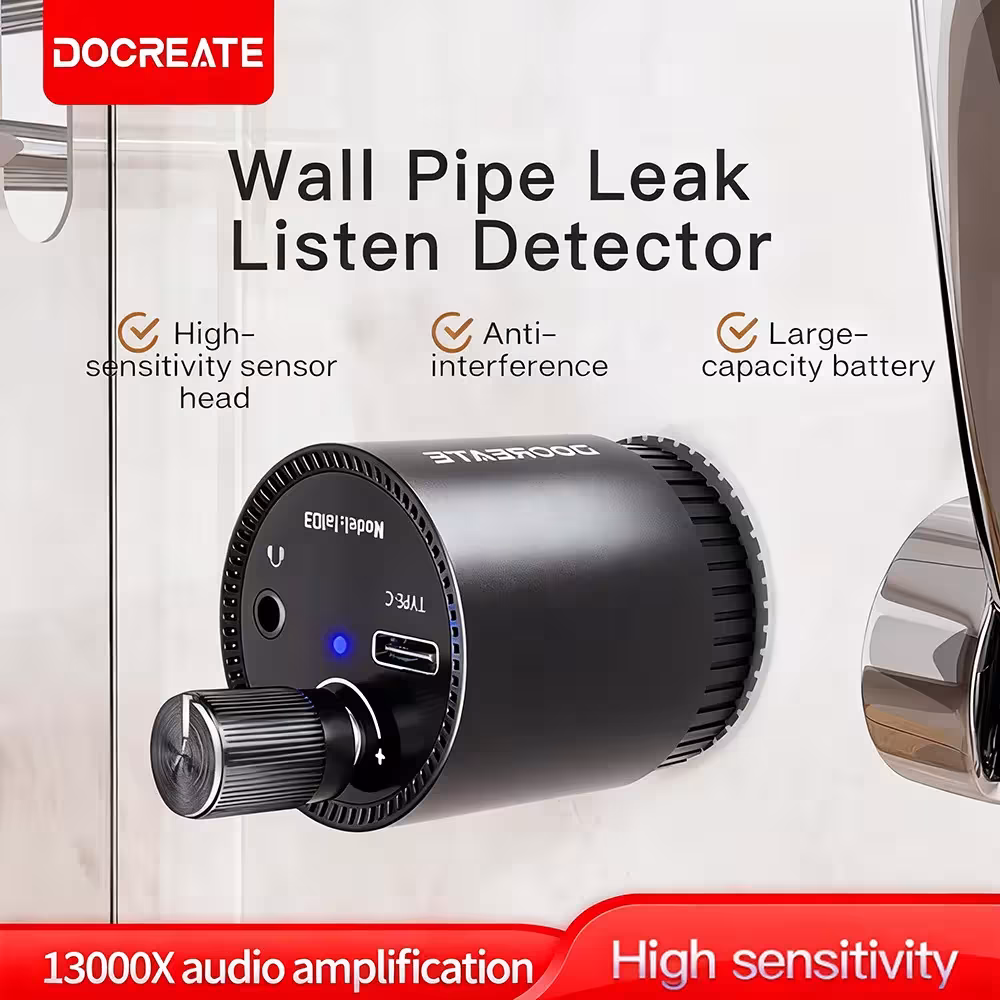 Rilevatore di perdite di tubo portatile con amplificazione del suono di 13000X Tipo-C