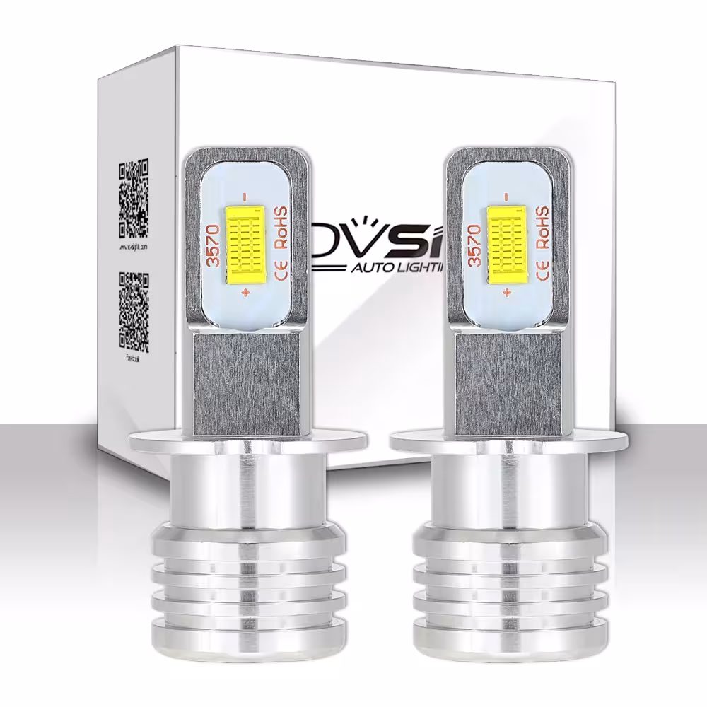 NOVSIGHT 2PC H3 1800LM auto LED luci bianco 12V 24V 6500K