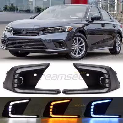 Luci diurne a LED DRL a 3 colori per Honda Civic 2022 2023 con indicatori di direzione dinamici
