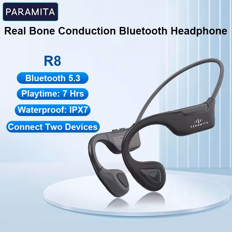 PARAMITA kaulinės laidžios belaidės ausinės Bluetooth 5.3 IPX7 vandensvaris sportas