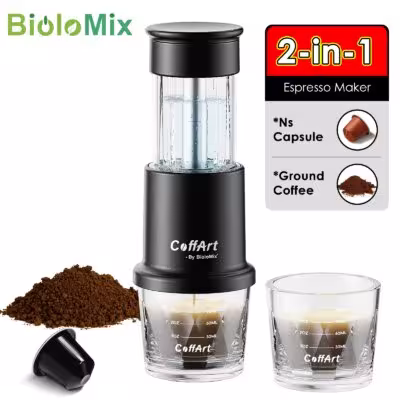 BioloMix 2 Dans 1 machine à café espresso main pour eau froide et chaude
