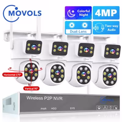 Movols H.265 3MP 5MP bevielė CCTV sistema su PTZ WiFi IP saugumo kamera 10CH NVR
