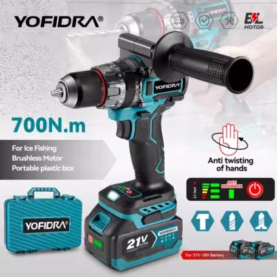 YOFIDRA 13mm 20+3 Sukimo Momento Bevėlinis Elektinis Gręžtuvai-Varžtų Suktuvas Ledui