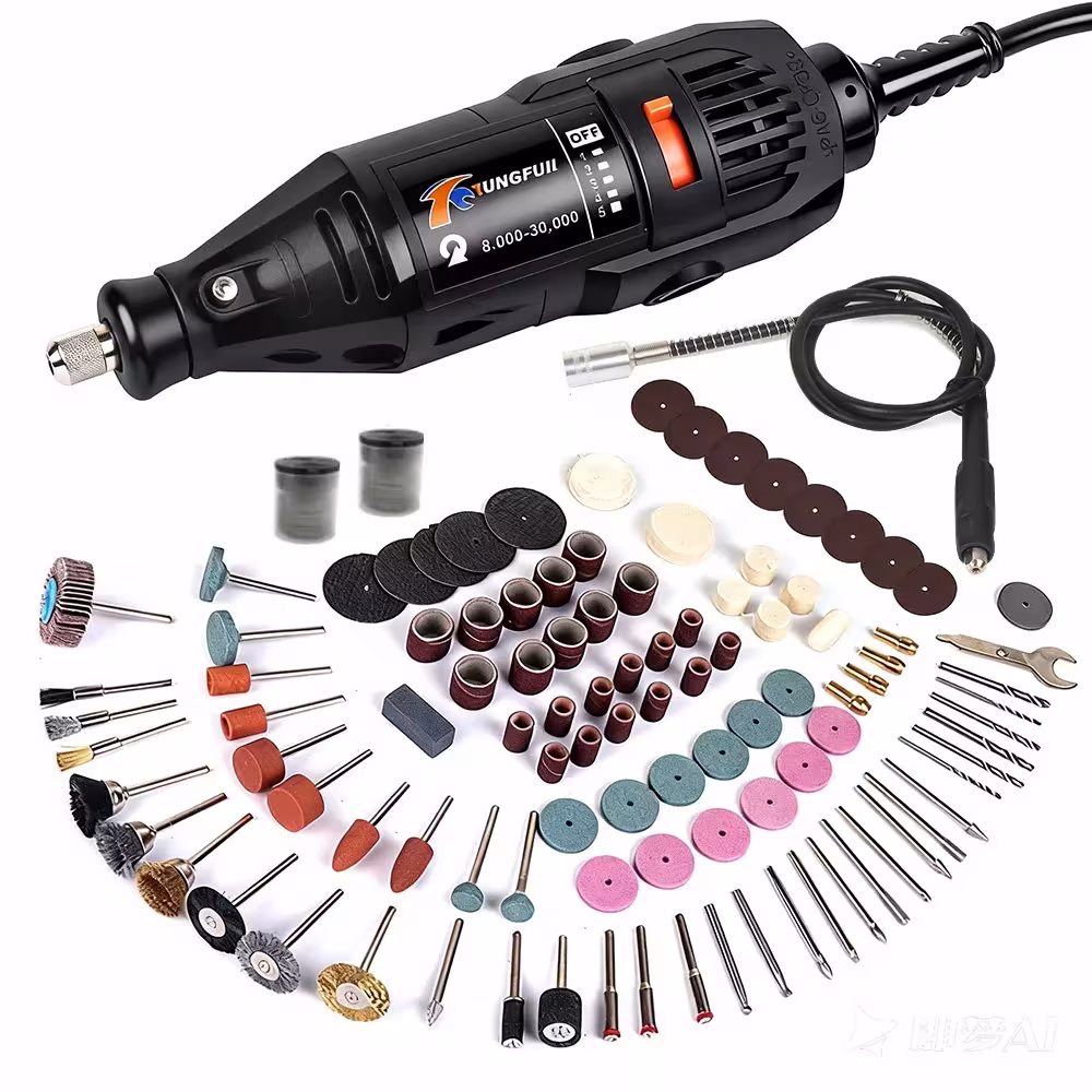 Mini-Elektro-Gravier- und Schleifmaschine 220V mit Aufsätzen für Holz, Metall und Kunststoff für Präzisionsarbeiten