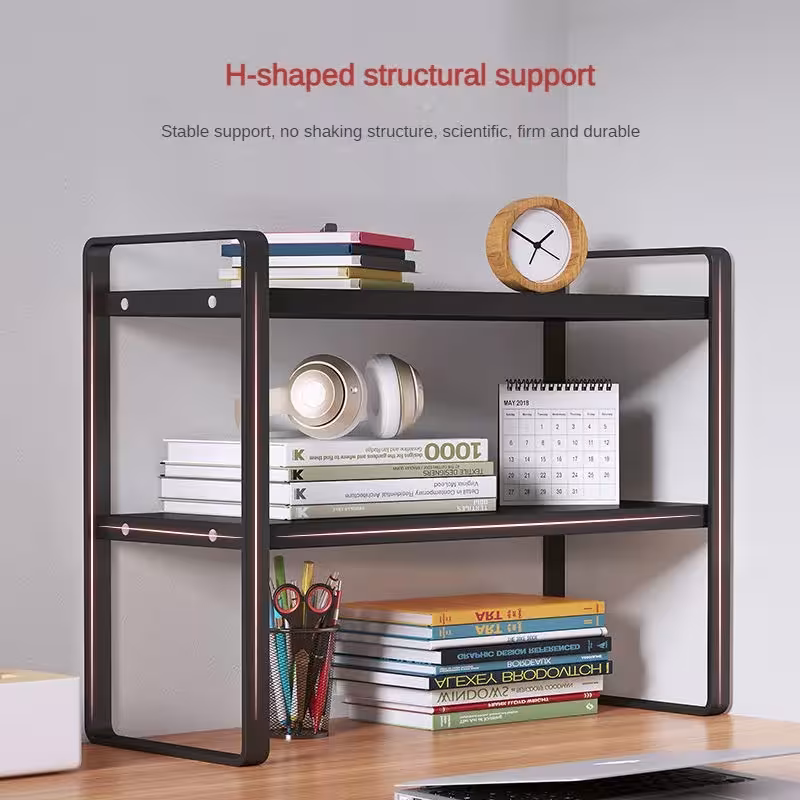 Shelf Desktop Storage Bookshelf Student Desk Shelves Racks Office Computer Desk Tiered Cabinet Home Storage Holders Organizer 2