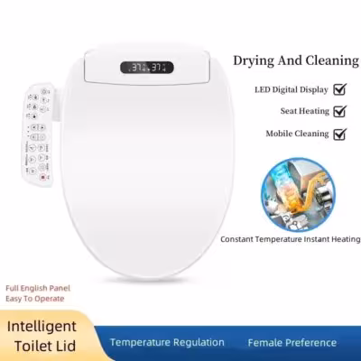 Abattant WC intelligent universel avec stérilisation, chauffage automatique, nettoyage et séchage à l'air