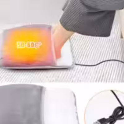Riscaldatore per i piedi USB con morbida flanella, ideale per l'inverno, dimensioni 30x30 cm.