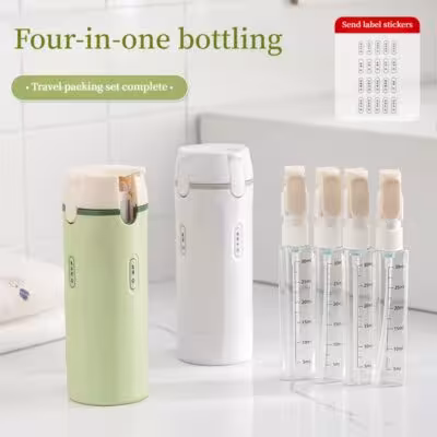 Travel 4 In 1 Leak-Proof Dispenser for Shampoo, Conditioner, and Lotion