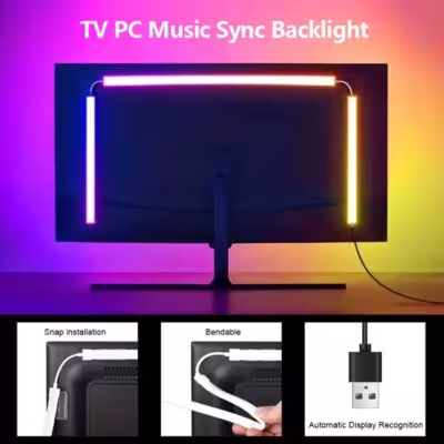 USB LED juostelė monitorių apšvietimui 24-34 colio