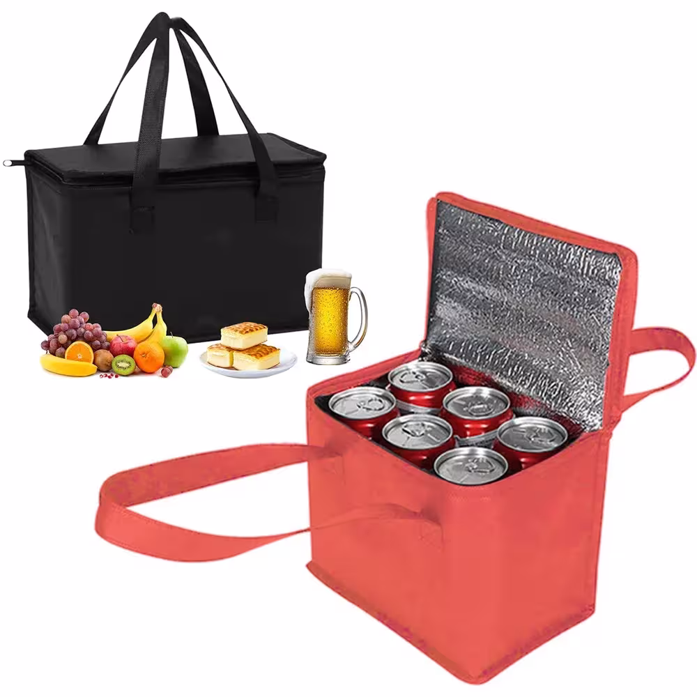 Cesta de picnic fría rota con aislamiento 21x14x17cm negro