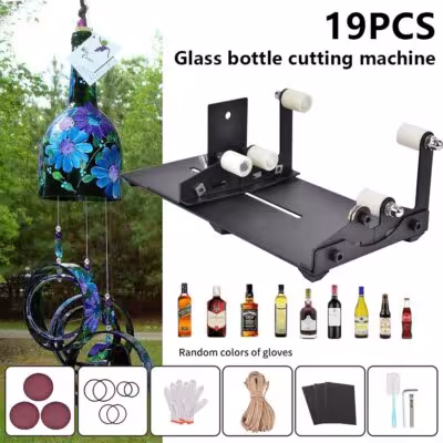 Glass bottle cutting machine 19-piece set for square and round bottles