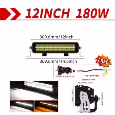 CO LIGHT 52 pulgadas doble línea LED lámpara blanco ambar terreno DRL