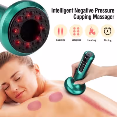 Masajeador de vacío eléctrico con 12 niveles de succión y terapia de calor por infrarrojos