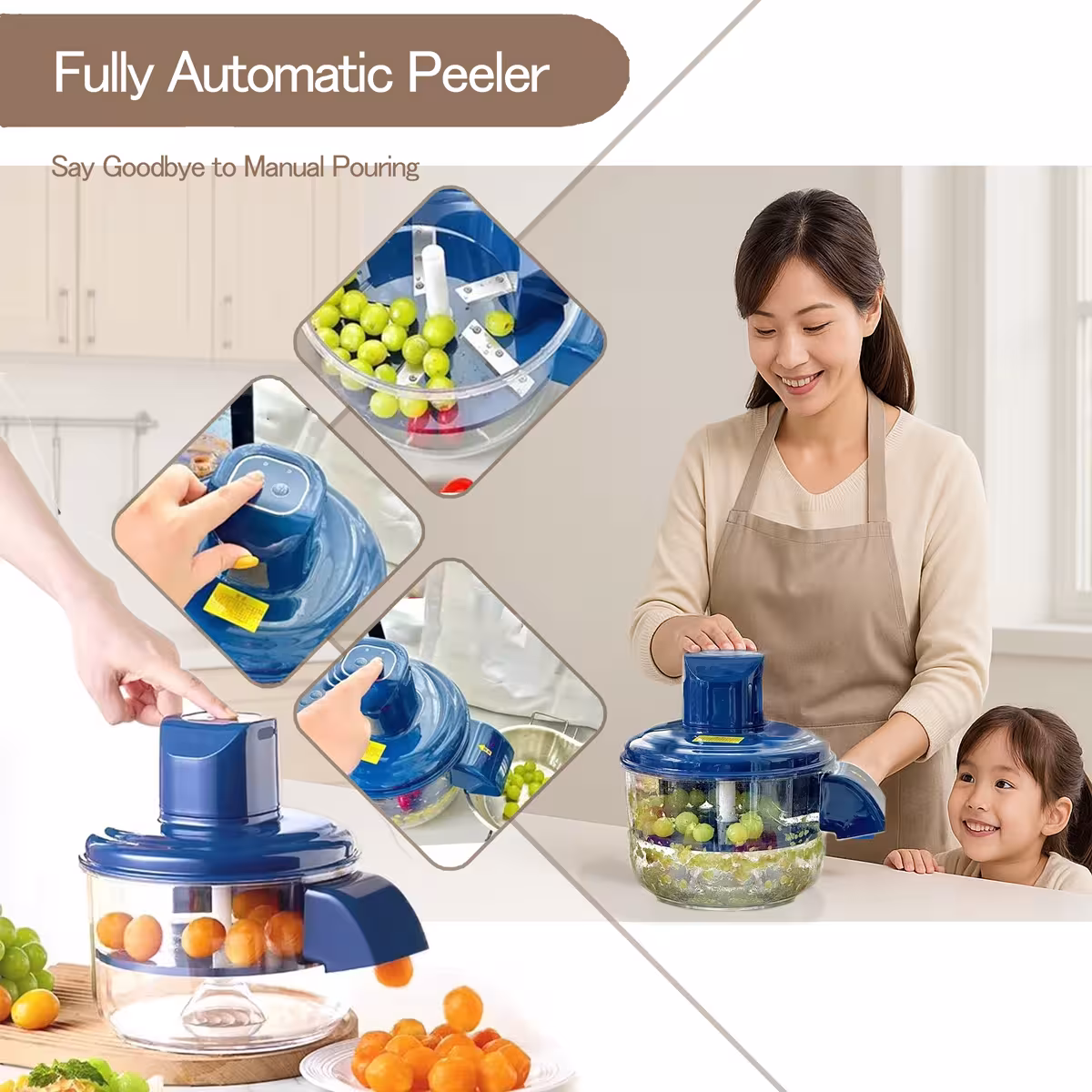 Electric grain stripping machine with 50W motor for peas and cherries