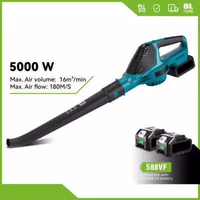Soffiatore d'aria elettrico senza fili 5500W 5 velocità per batteria Makita 18V