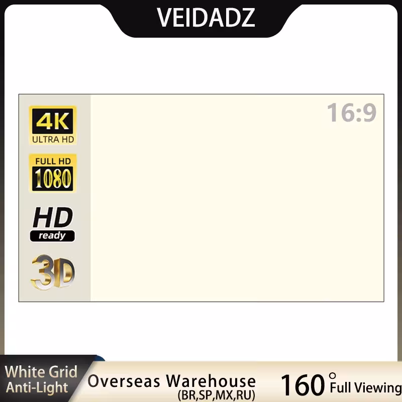 VEIDADZ projection screen 60 72 84 100 120 130 inch white mesh anti-light