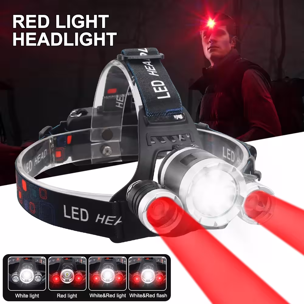 LED flashlight with four colors and USB charging