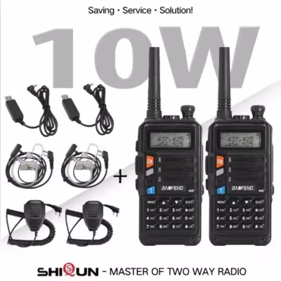 Radio Baofeng UV-5R Plus 10W 2 pièces avec chargeur USB bi-bande