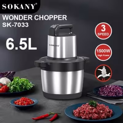 Hachoir à viande électrique 1500W avec 3 lames en acier inoxydable pour légumes