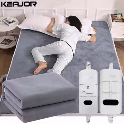 Electric heating blanket 220V with automatic thermostat and remote control