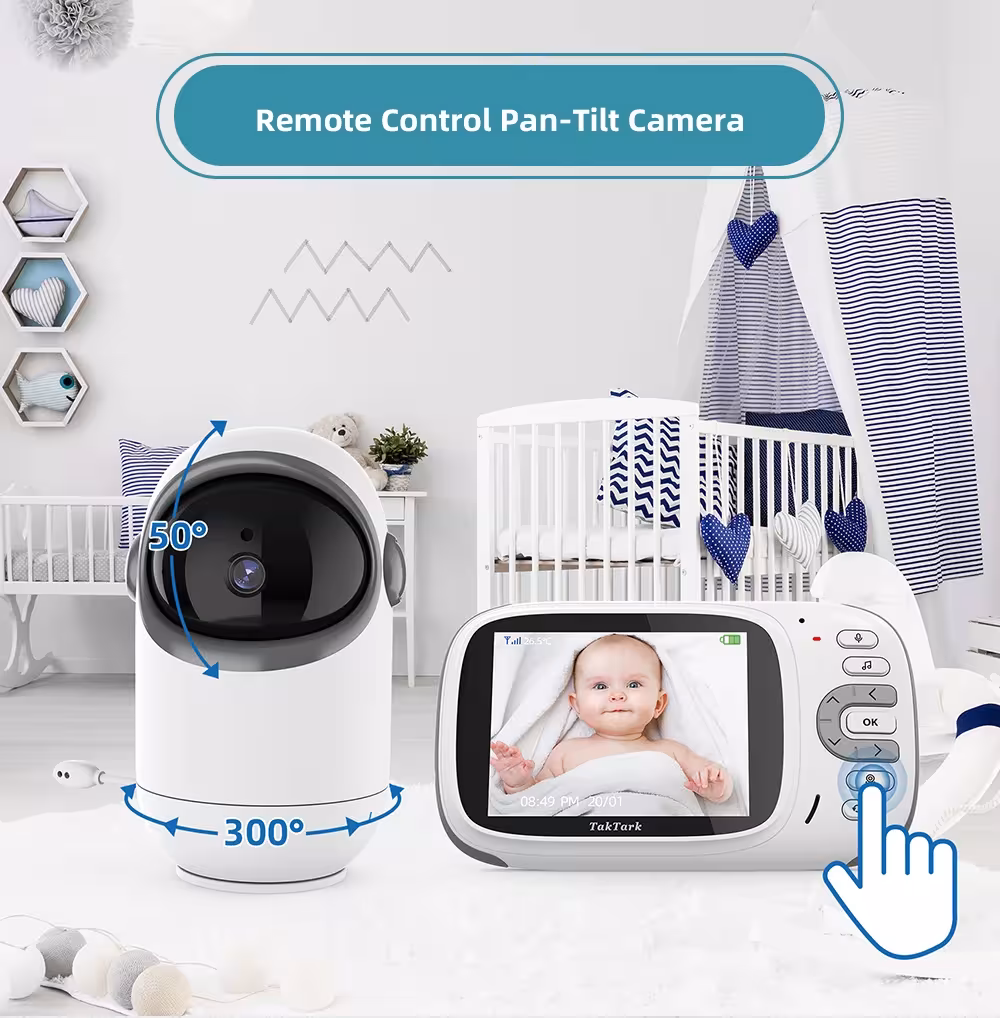 moniteur vidéo pour bébé avec télécommande