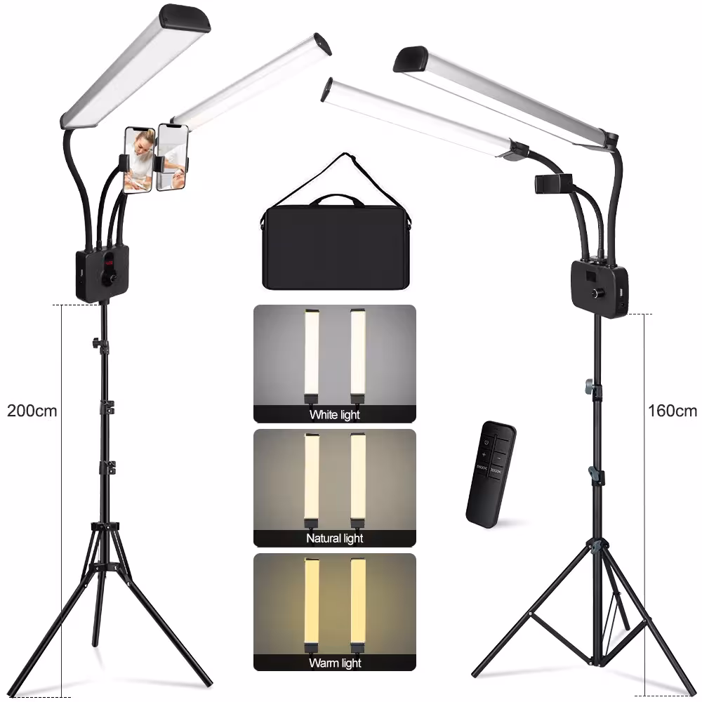 Anillo LED fuente de luz para la belleza con dos manos con 200cm