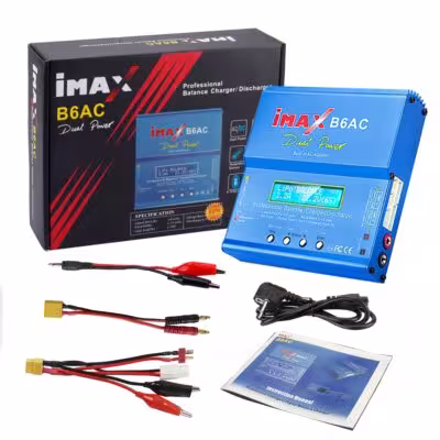 Cargador balanceador IMAX B6AC de 80 W y 6 A con pantalla LCD para baterías de iones de litio, LiFe y NiMh.