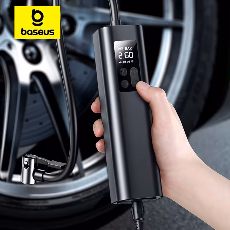 Baseus Inflator Pump 12V Nešiojamas Automobilio Oro Kompresorius Motociklams Dviračiams