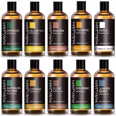 MAYJAM Oregano Essential Oil 100ml Neroli Helichrysum Copaiba Curcuma Spearmint Anise Star 2024