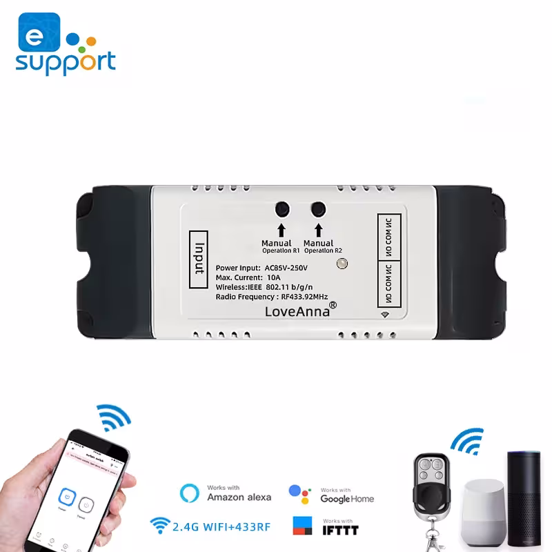 eWeLink išmanusis ritininio durų jungiklis WiFi relė DC 12V 24V 32V AC 110V 220V
