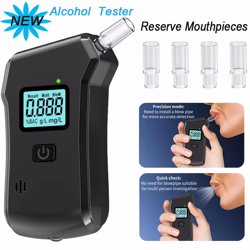 Test d'alcool Respirateur professionnel portable avec écran LCD 5