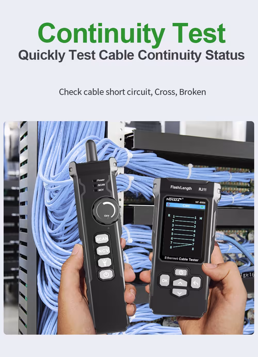 Ethernet kabelio testuoklis