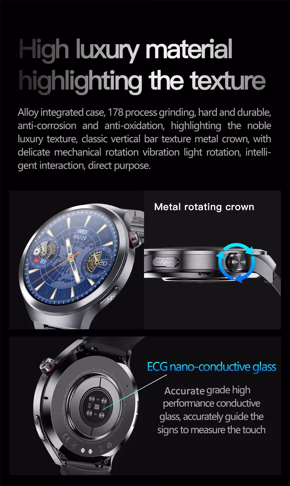 Montre intelligente avec verre saphir
