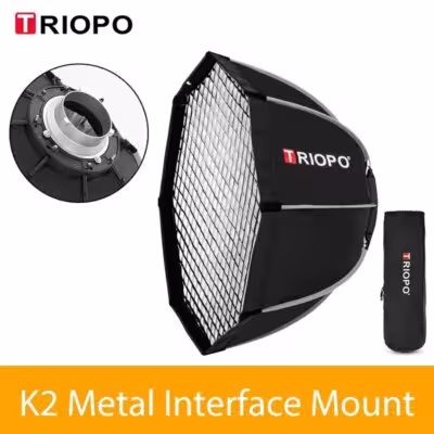 Triopo softboxing octagonien avec grille Honeycombo