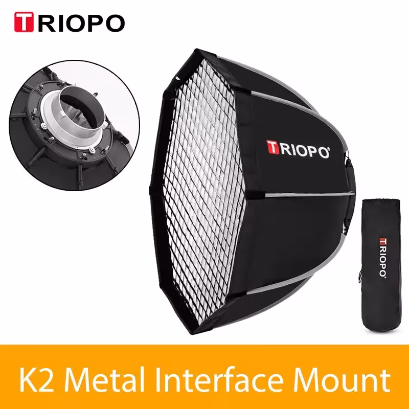 Triopo softboxing octagonien avec grille Honeycombo