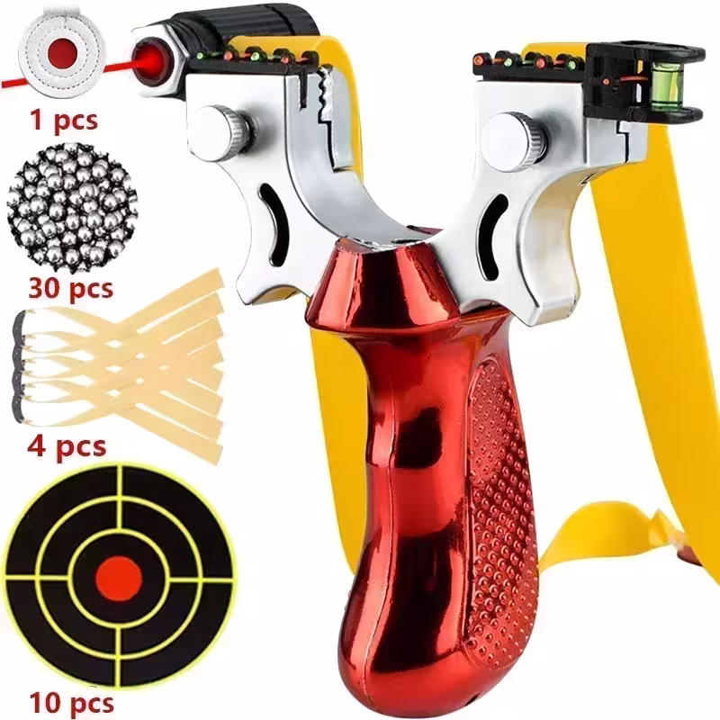 Laser catapult for hunting precise shooting with laser sight
