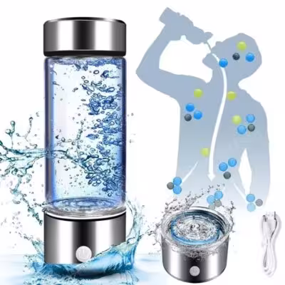Ioniseur d'eau avec filtre en titane, gobelet à eau USB, eau riche en hydrogène.