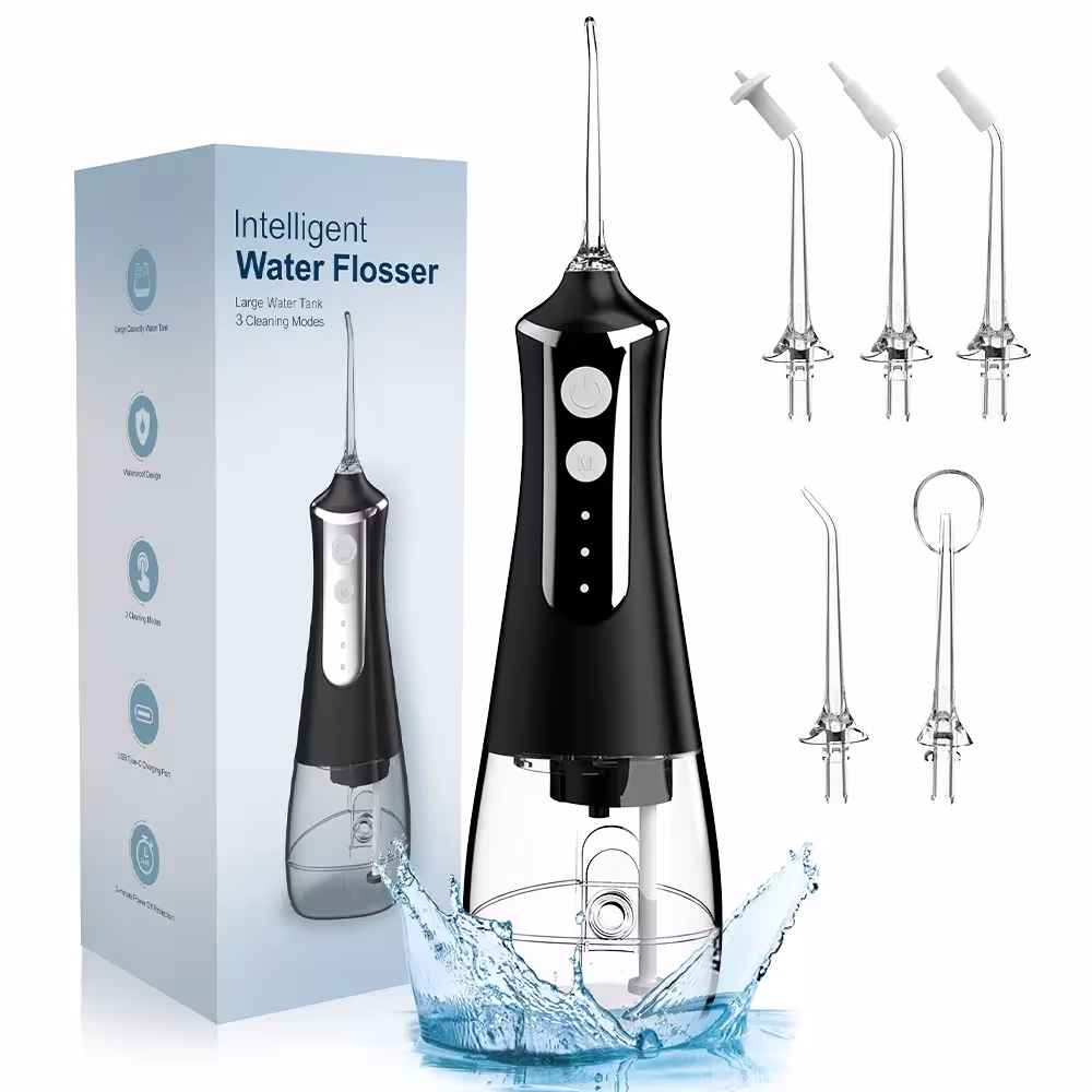 Irrigador bucal Water Flosser con 5 boquillas USB 300ml