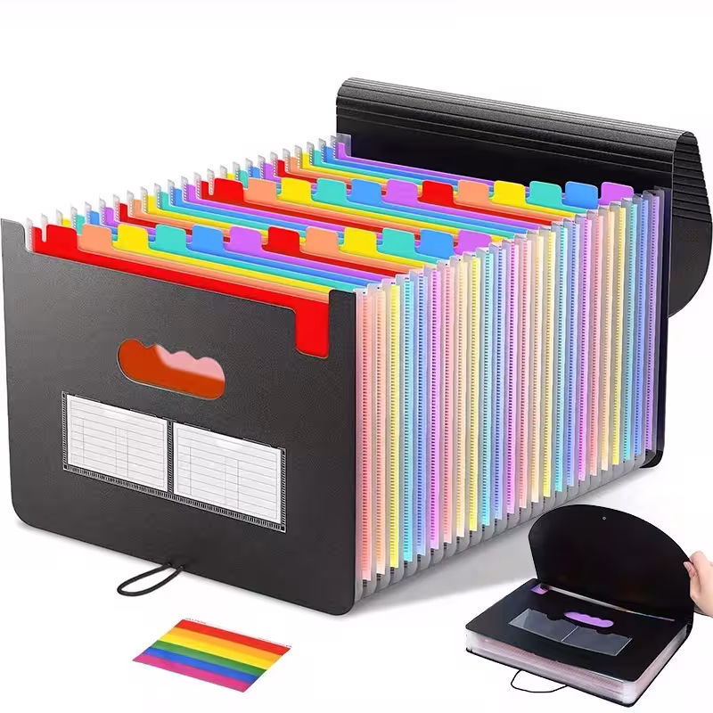25 organisateur de documents de poche avec cartes colorées