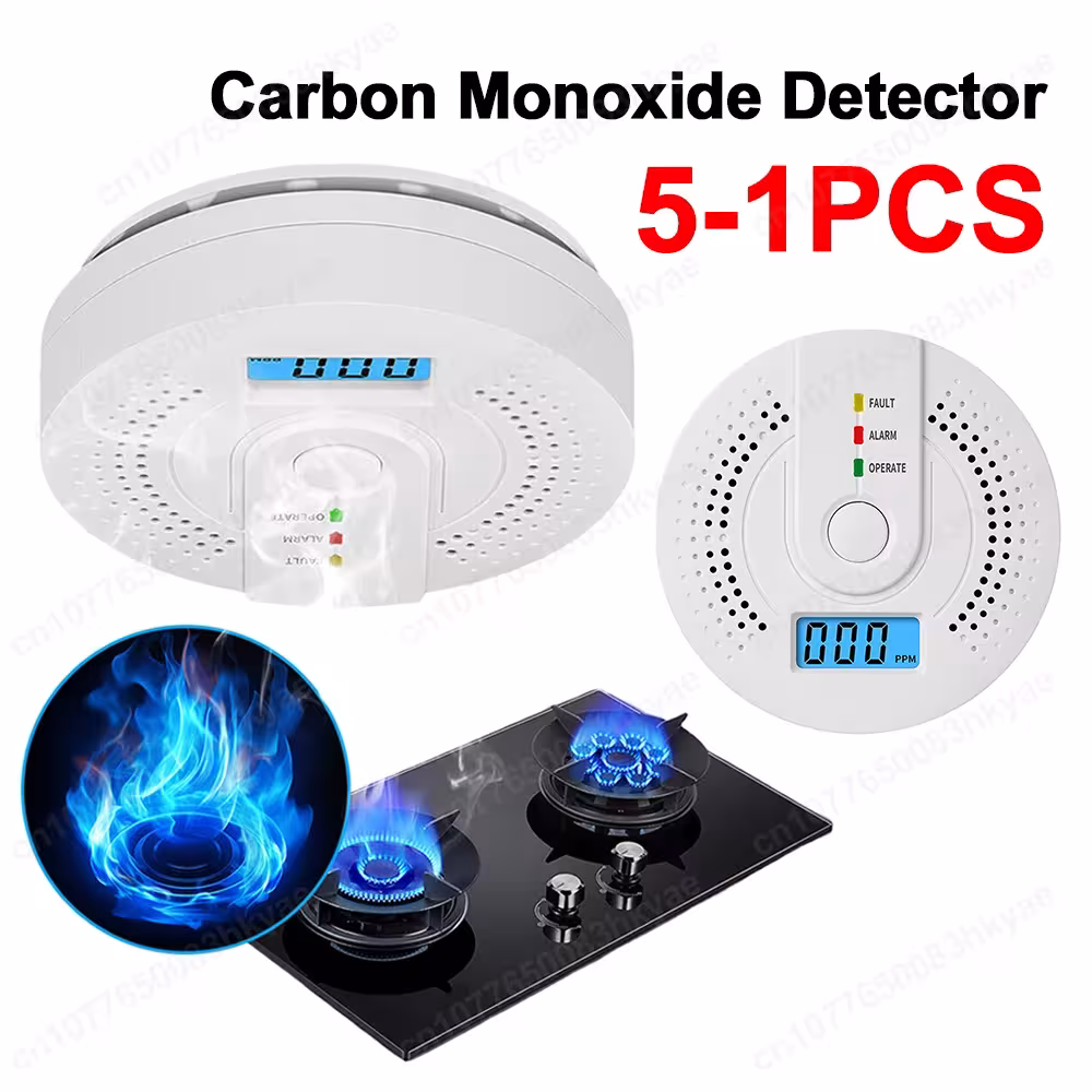 Détecteur de monoxyde de carbone (CO) numérique avec signal sonore et indicateur lumineux LED pour la maison et le bureau