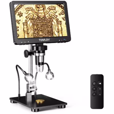 TOMLOV DM9 Pro HDMI skaitmeninė mikroskopas 7 colių ekranas 1200X padidinimas