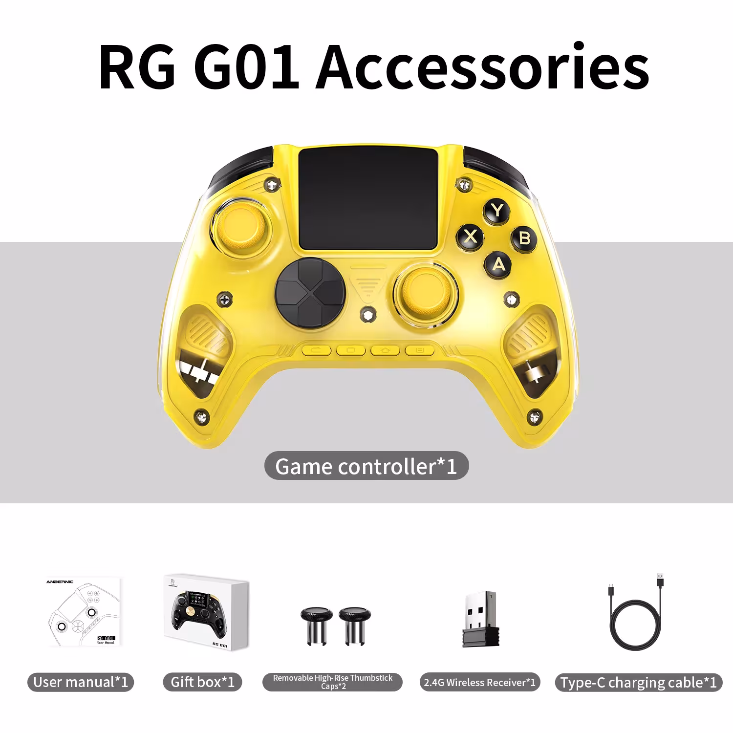 ANBERNIC RG G01 Retro giochi controller Hall Effect Triggers Bluetooth Cable Wireless