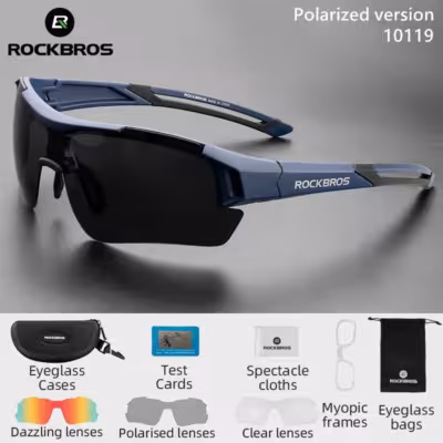 ROCKBROS Bici occhiali TAC luce polarizzata telaio sostituibile per lo sport